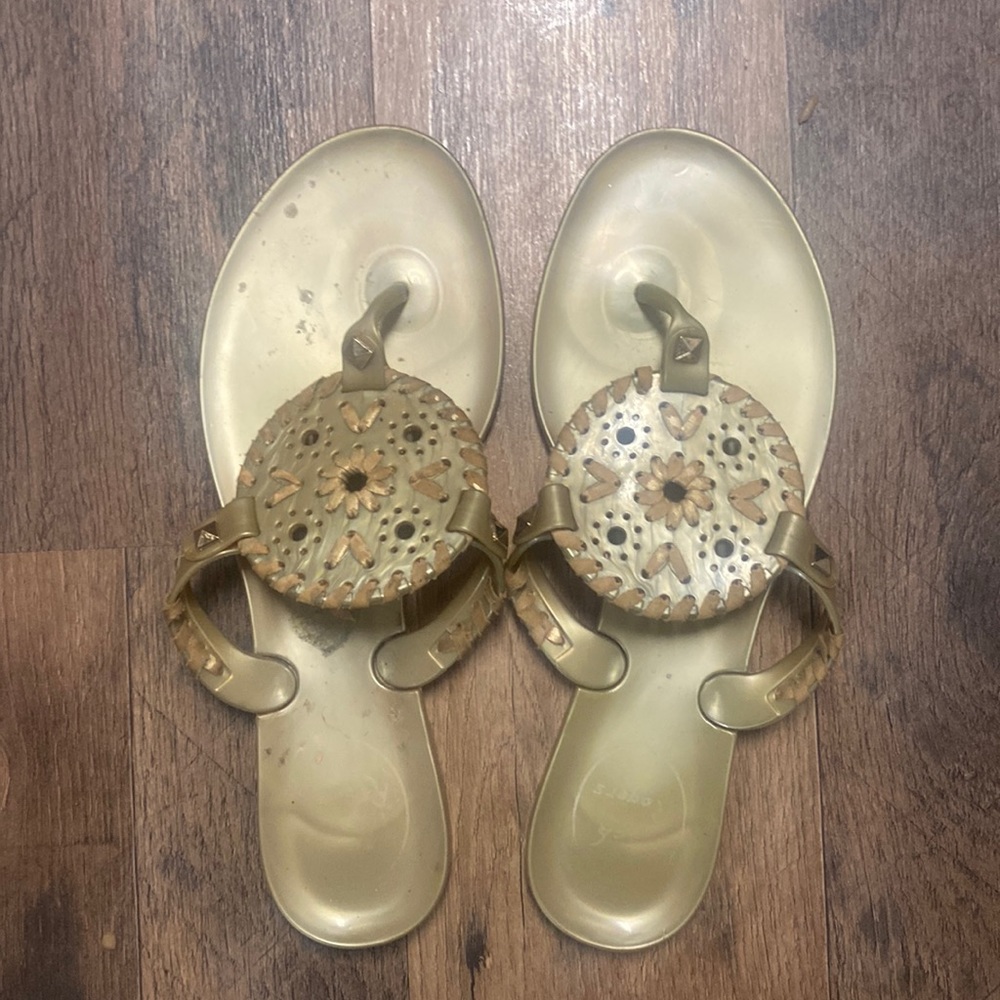 JACK ROGERS® METALLIC JELLY SANDALS (girls‎ size 3)